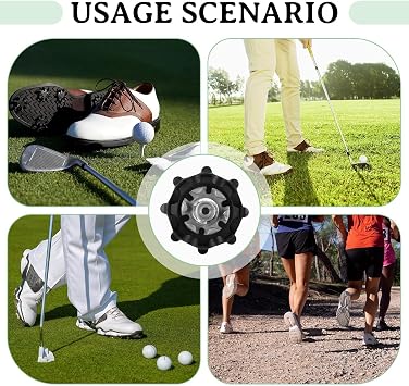 Golf Shoe Spikes,20PCS Replacement Bulk Cleats Golf Shoe Studs Durable TPU Easy to Install Universal Fit Tooth Spikes, Improves Grip and Comfort,Includes Wrench