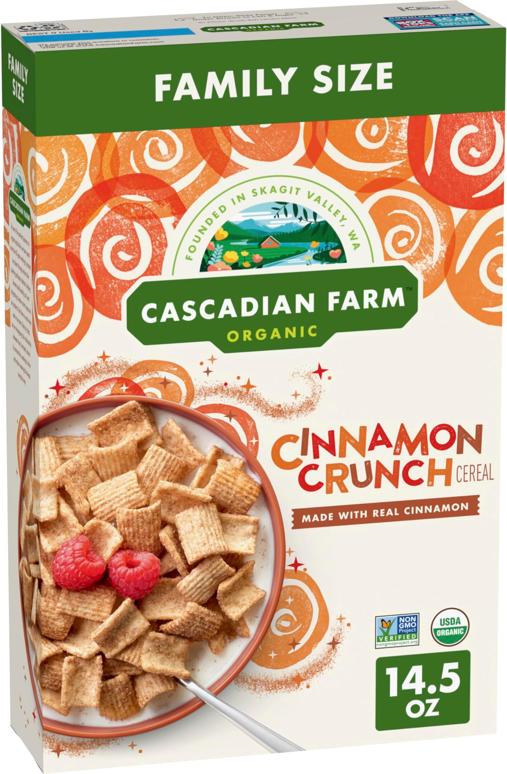 Organic Cinnamon Crunch Cereal, Value Size, 14.5 oz.