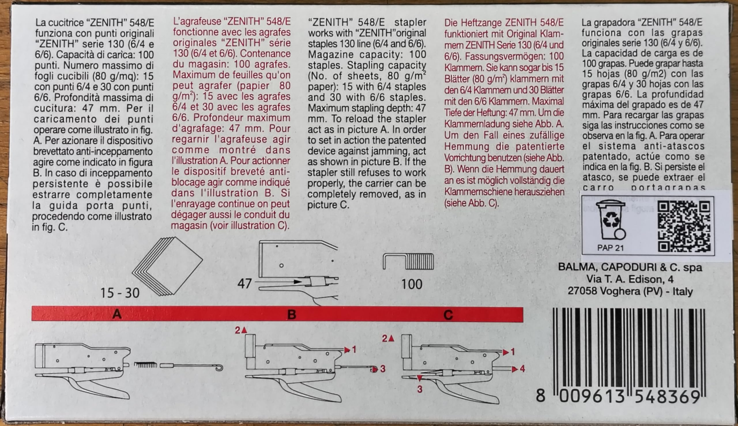 Klamry 548/E białe 6/4-6/6