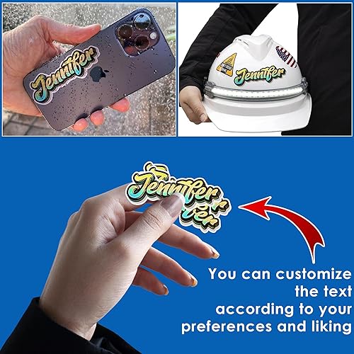 Miniatura 2 de Calcomanía personalizada con nombre 3D, calcomanía personalizada con nombre, calcomanías de texto personalizadas divertidas para hombres, niños