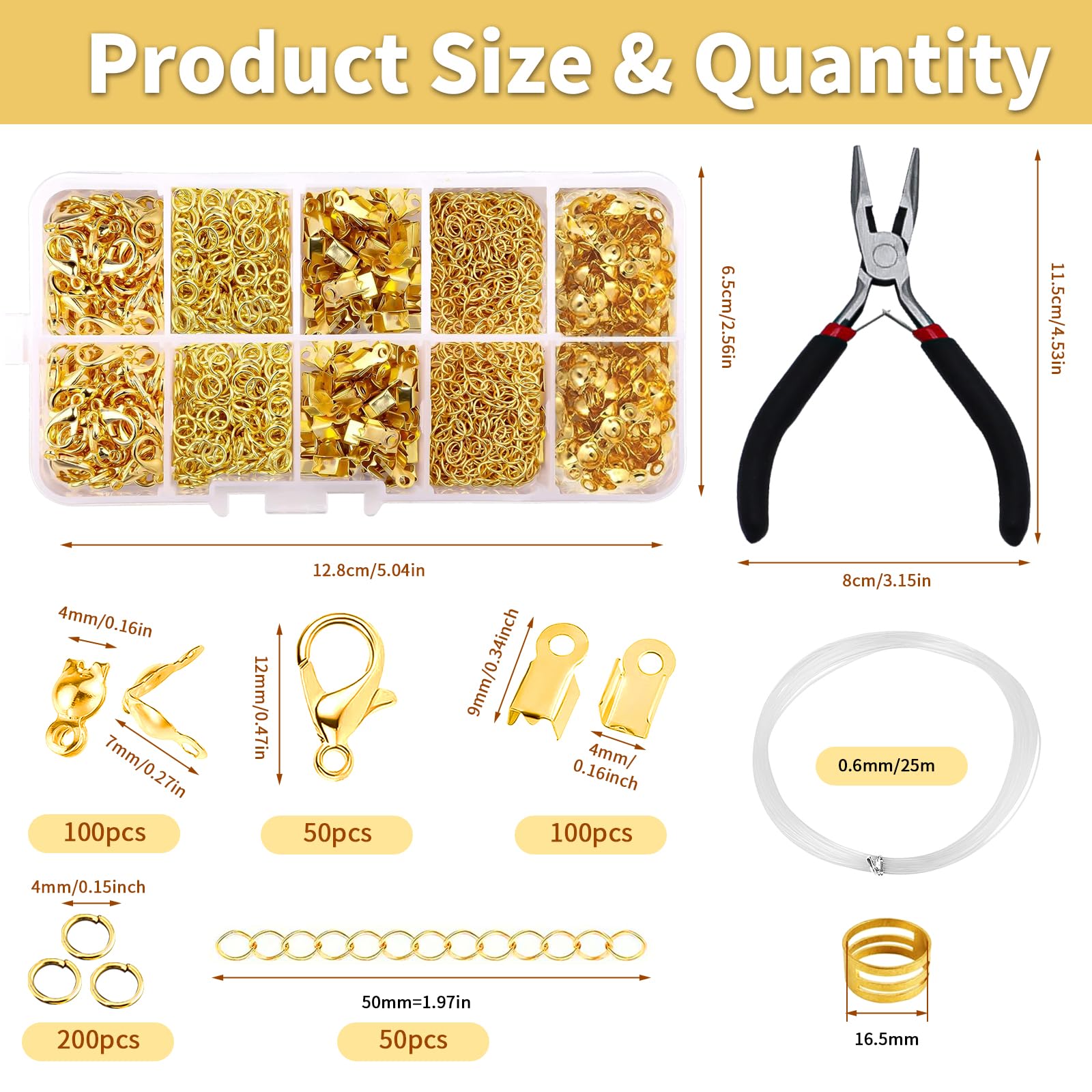 Kit Chiusure Per Gioielli Fai Da Te - 120 Moschettoni E 840 Anellini In 6 Colori - Foto 6