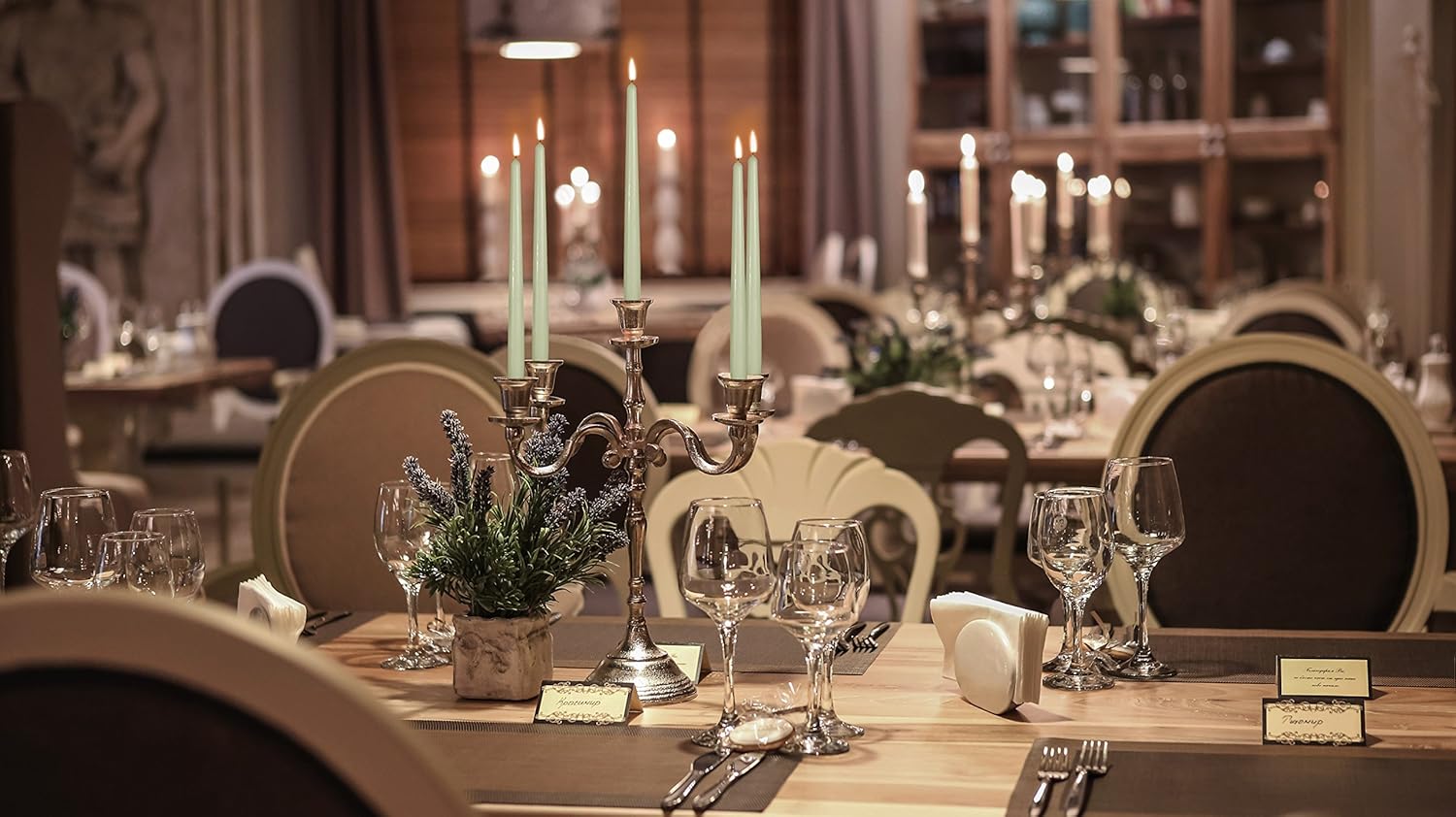 Exсluѕіvе Dіѕсоunt 60% Prісе Ner Mitzvah 100 Pack Tall Taper Candles - 10 Inch Celery Green Dripless, Unscented Dinner Candle - Paraffin Wax with Cotton Wicks - 8 Hour Burn Time