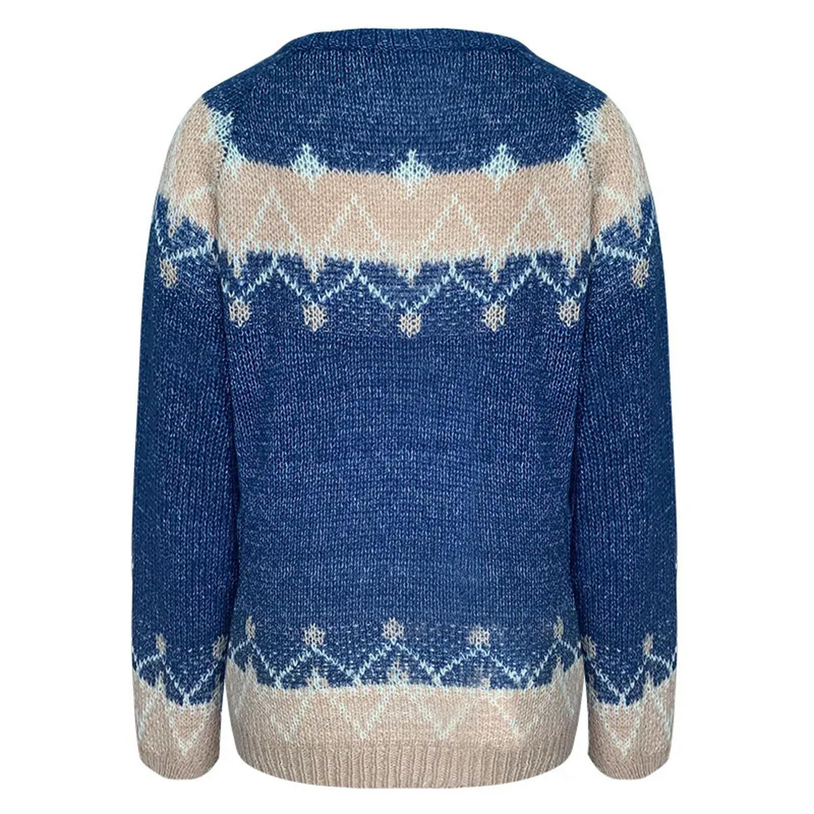 Sweter dla kobiet Zimowy Damski Sweter Z Dzianiny Moher Żakardowy Nadruk Dzianina Ciepłe Grube Swetry Femme Pulower Top-Wine Red-xxl