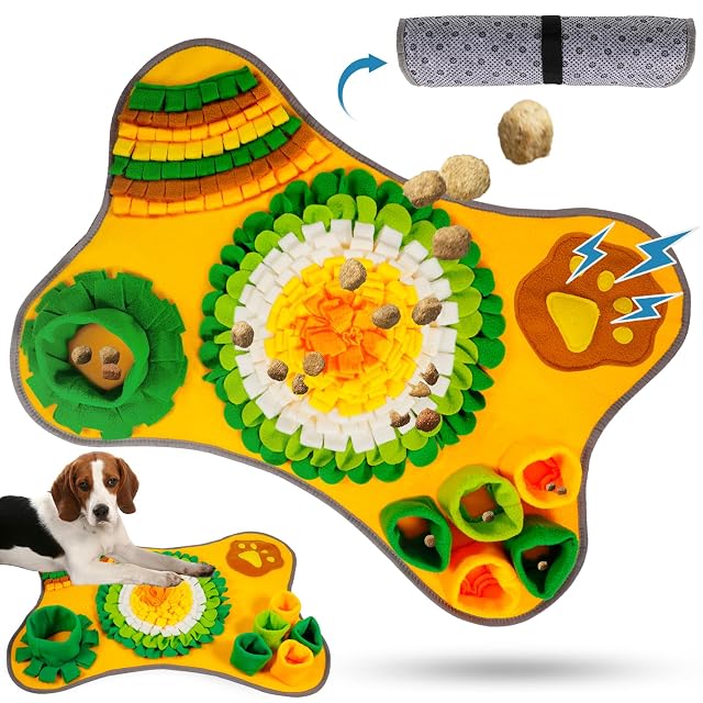 POWZOO Alfombra Olfativa Perros,Alimentación Lenta,Lavable,Plegable