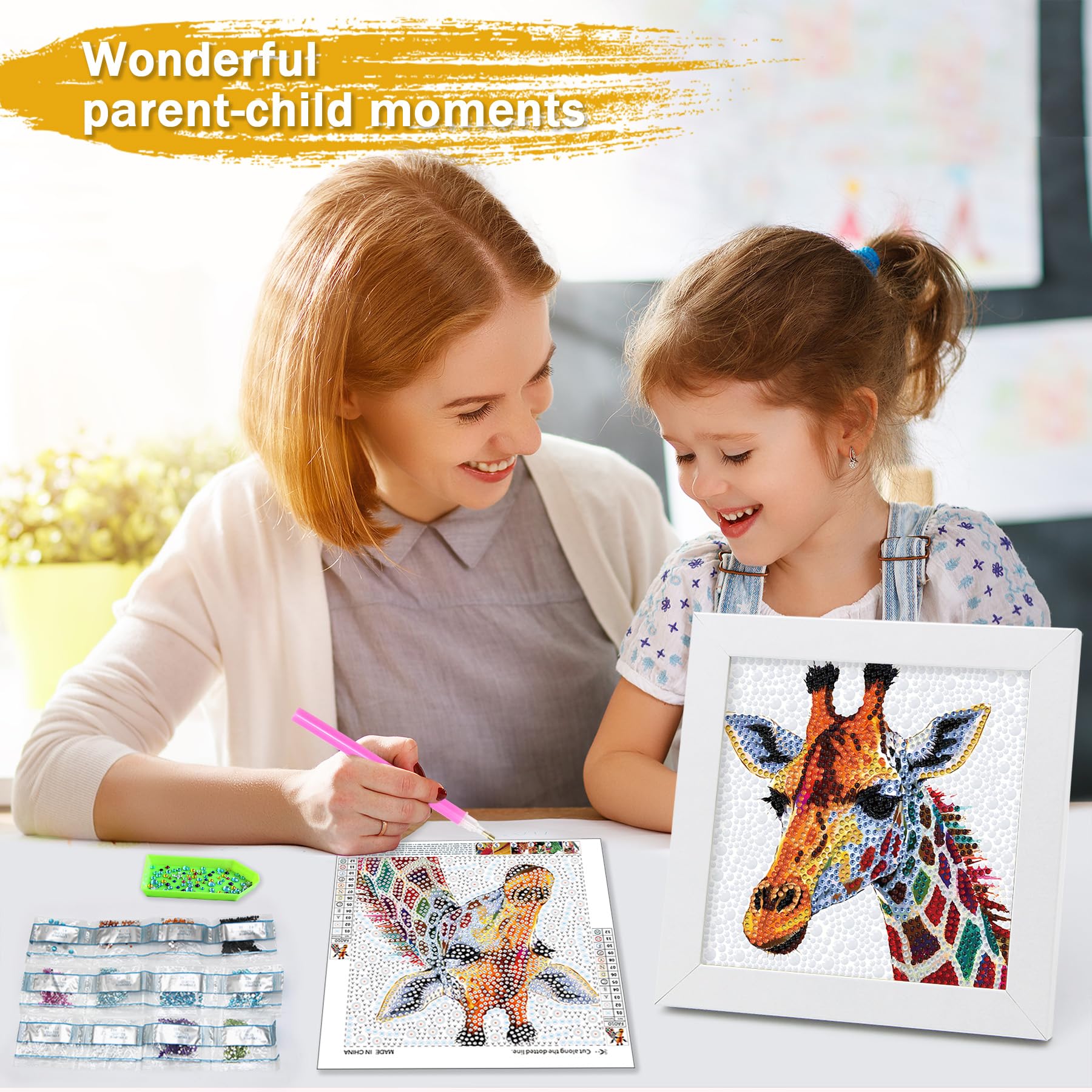 Diamond Art Kit - Giraffe Painting | Beginner Craft -2