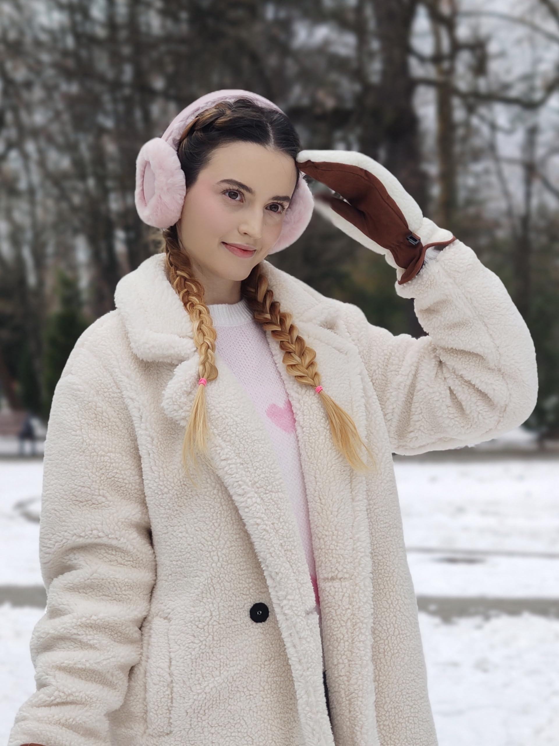 Harssidanzar paraorecchie invernali in vera pelliccia per uomo donna, paraorecchie in vera pelliccia,paraorecchie in pelle di pecora, paraorecchie pieghevoli, paraorecchie da esterno,HU301EU