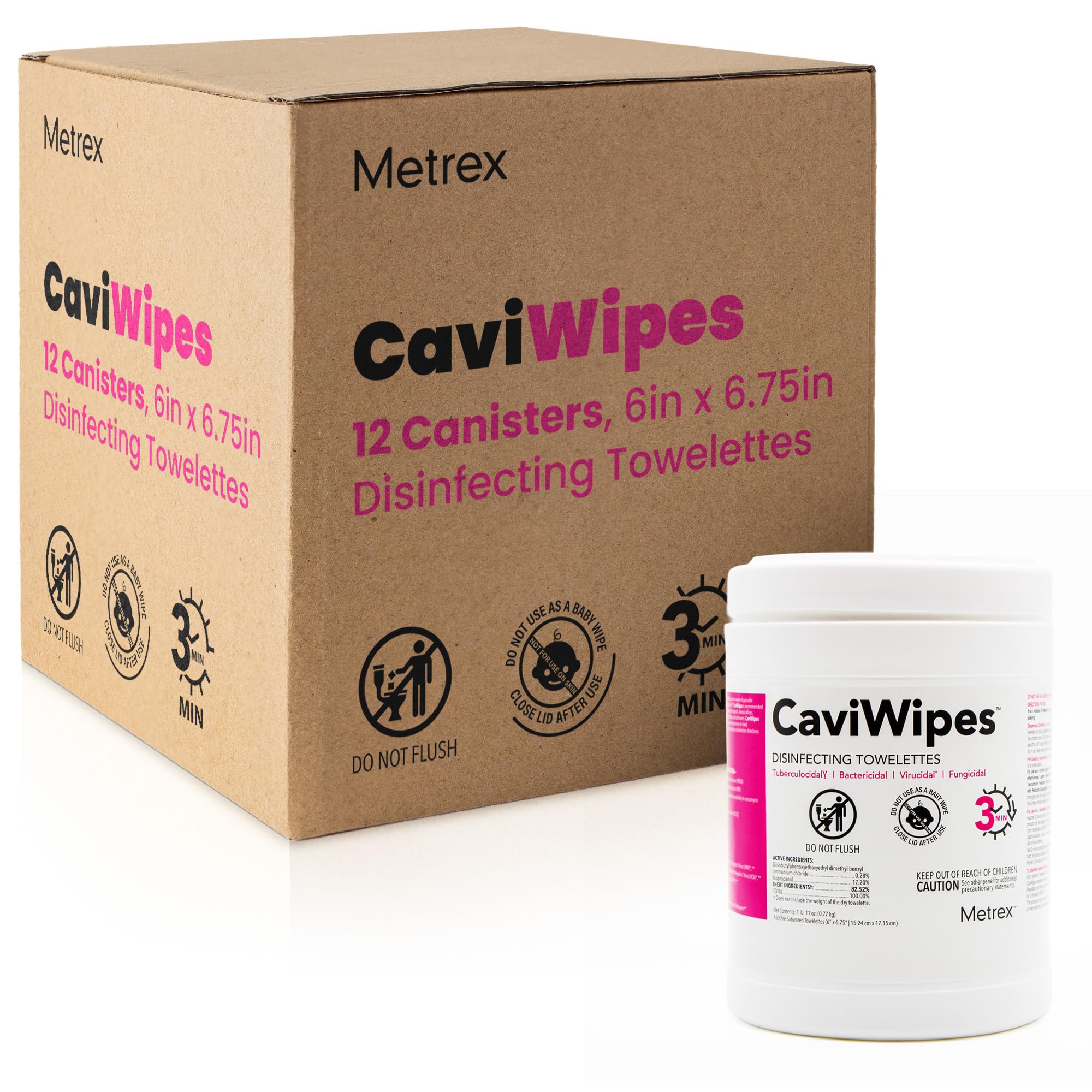 Metrex CaviWipes Disinfecting Wipes, 160 Ct, 12-Pack Case