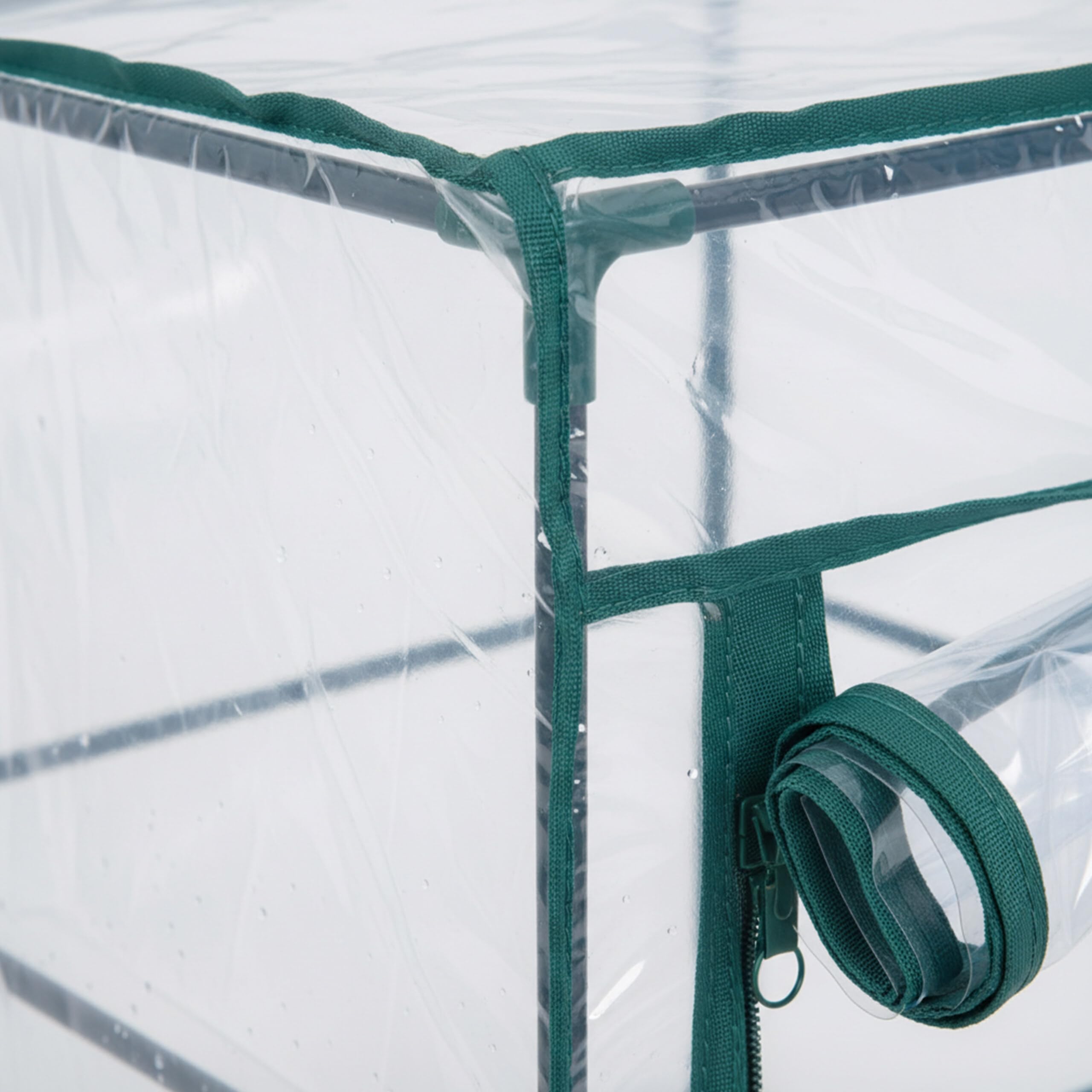 Relaxdays Serre Balcon, Lot de 2, Film PVC, Acier, HxLxP 80 x 46 x 24 cm, Serre tomates 3 étages, Vert/Transparent