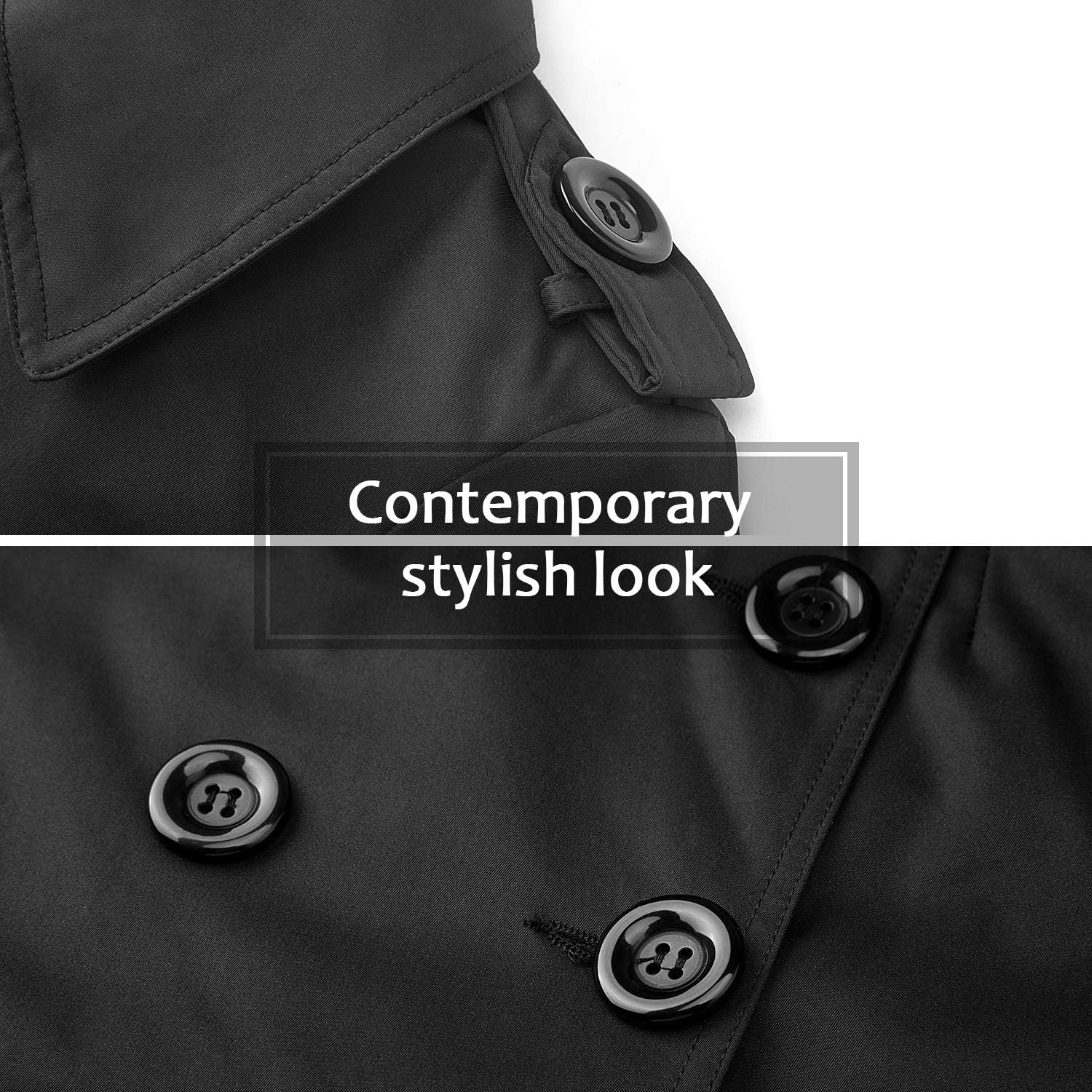 FARVALUE Women's Double Breasted Trench Coat Water Resistant Windbreaker Classic Belted Lapel Overcoat - Image 6