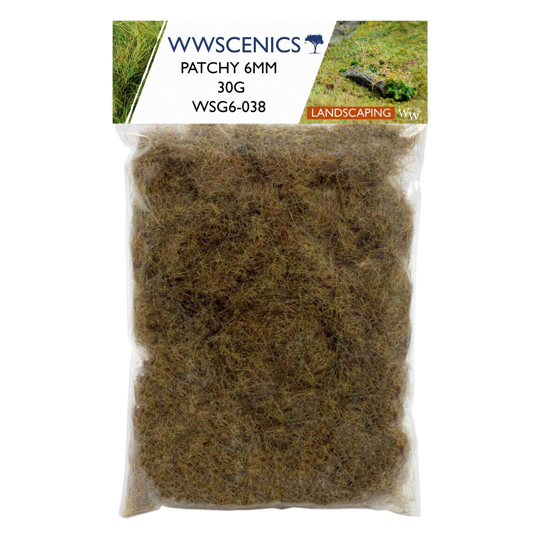 WWS War World ScenicsWWScenics | 6mm Patchy Static Grass |30g | WSG6-038 | Realistic Model Scenery Material