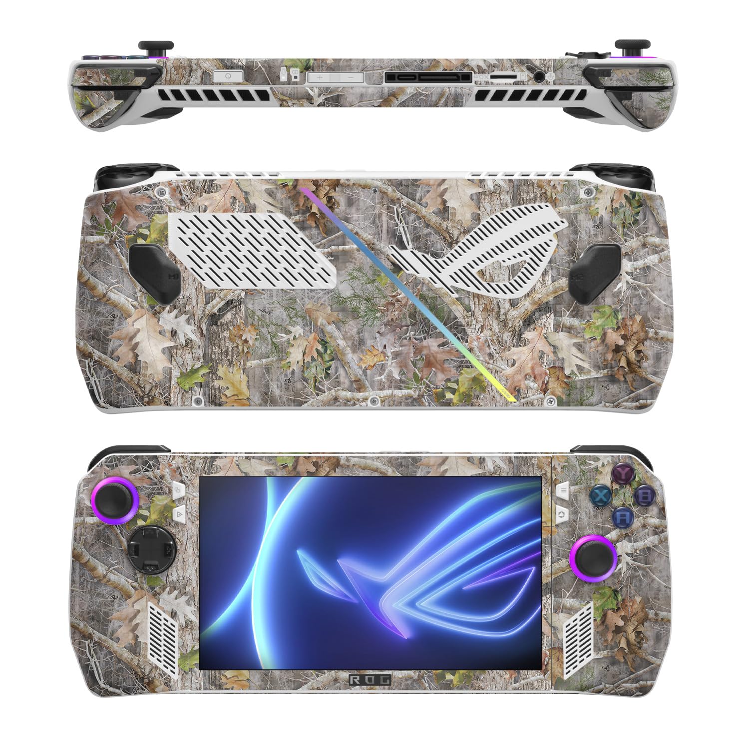 MightySkins Carbon Fiber Skin Compatible with Asus ROG Ally - Kanati | Protective, Durable Textured Carbon Fiber Finish | Easy to Apply, Remove, and Change Styles