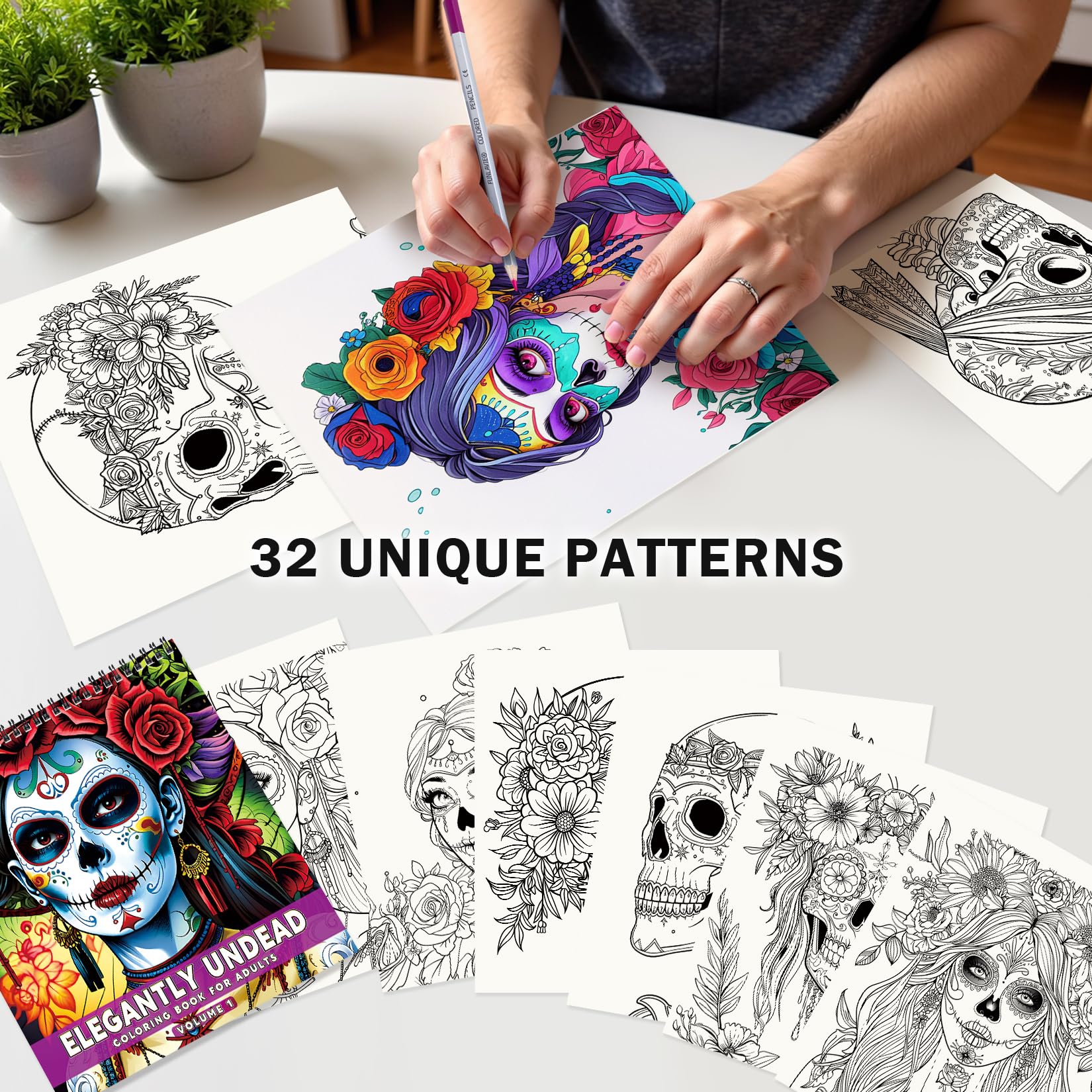 Coloriage Tête De Mort Halloween Simple Pour Petit