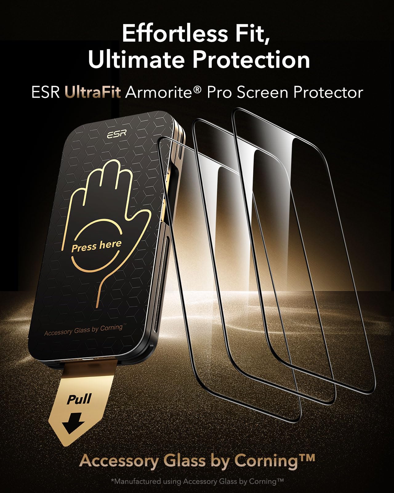 ESR 3 Pezzi Pellicola Vetro per iPhone 16/iPhone 15, Armorite Pro