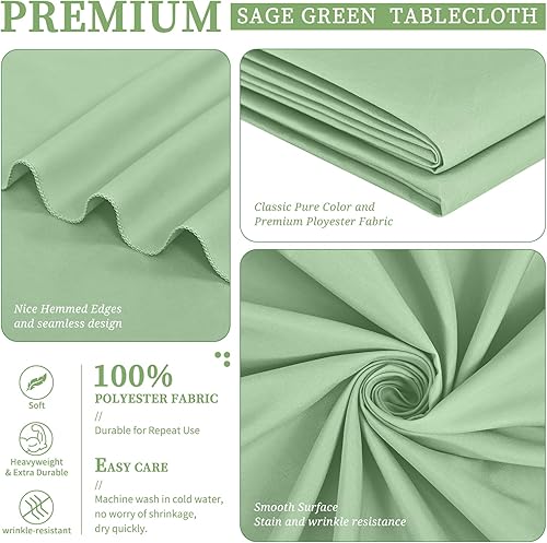 Miniatura 424 de Paquete de 8 manteles redondos blancos de 90 pulgadas, manteles redondos de poliéster lavables para mesa de tela decorativa resistente a