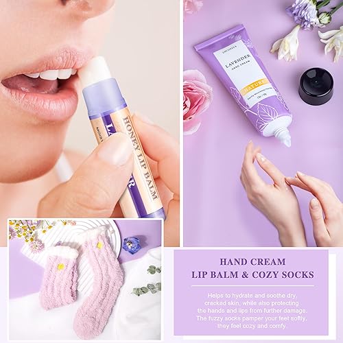 Miniatura 5 de LUCOTIYA Regalos para mujeres, cesta de regalos de Navidad para mujer, vaso de vino de cumpleaños, paquete de cuidado personal, regalo para mamá,