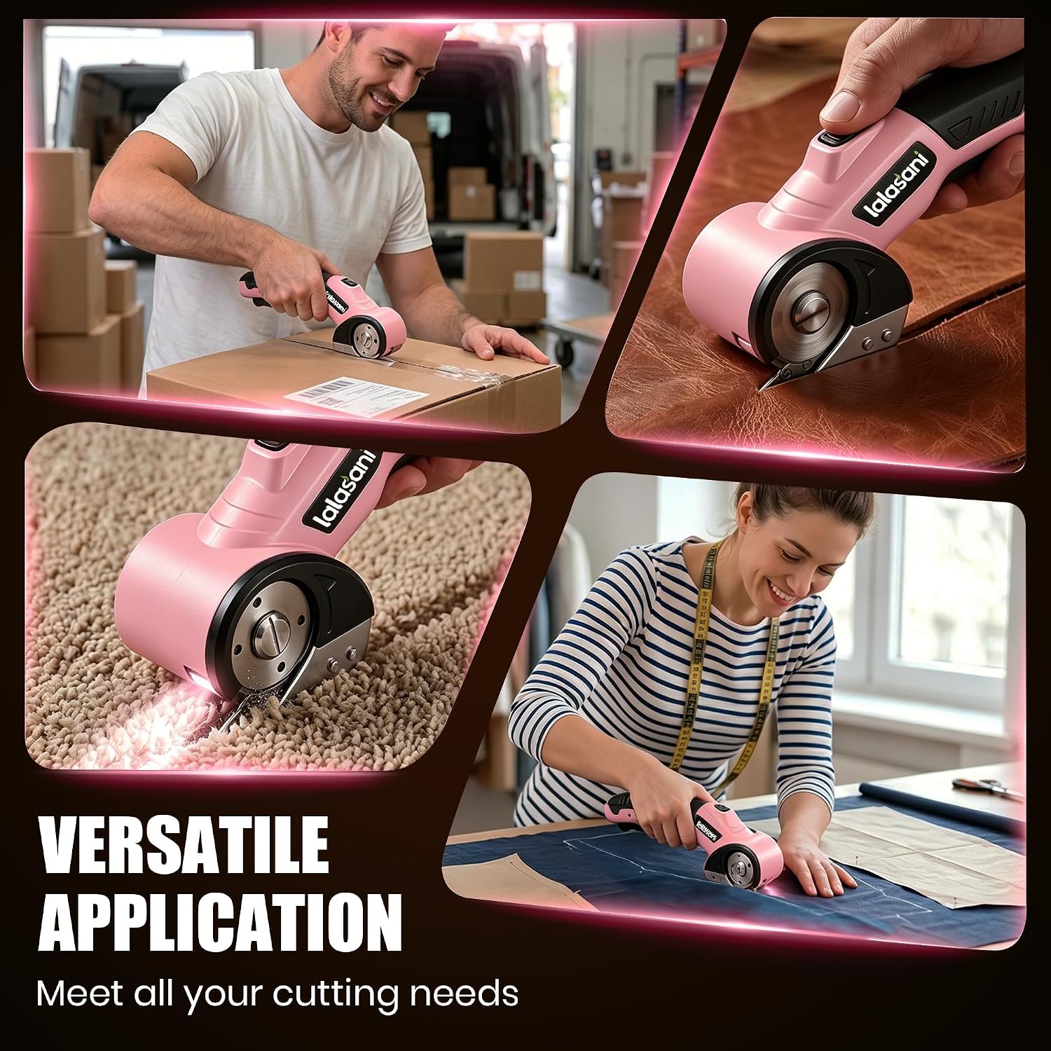 Cordless Electric Box Cutter for Cardboard, Automatic Scissors (PINK, 1.0) image 5