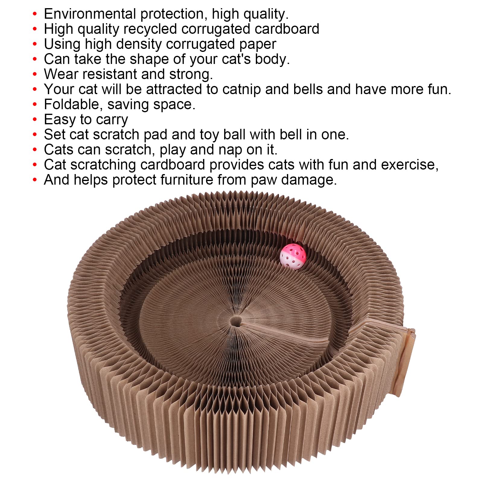 Chat griffoir lit de Salon Forme Ronde Pliable Haute densité Chat griffoir Carton pour Chats