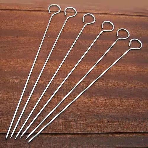 Miniatura 8 de Chinshwehaw Brochetas de barbacoa de acero inoxidable de 12 pulgadas de largo, paquete de 12 para aves, ganso, shish kebab y kabob