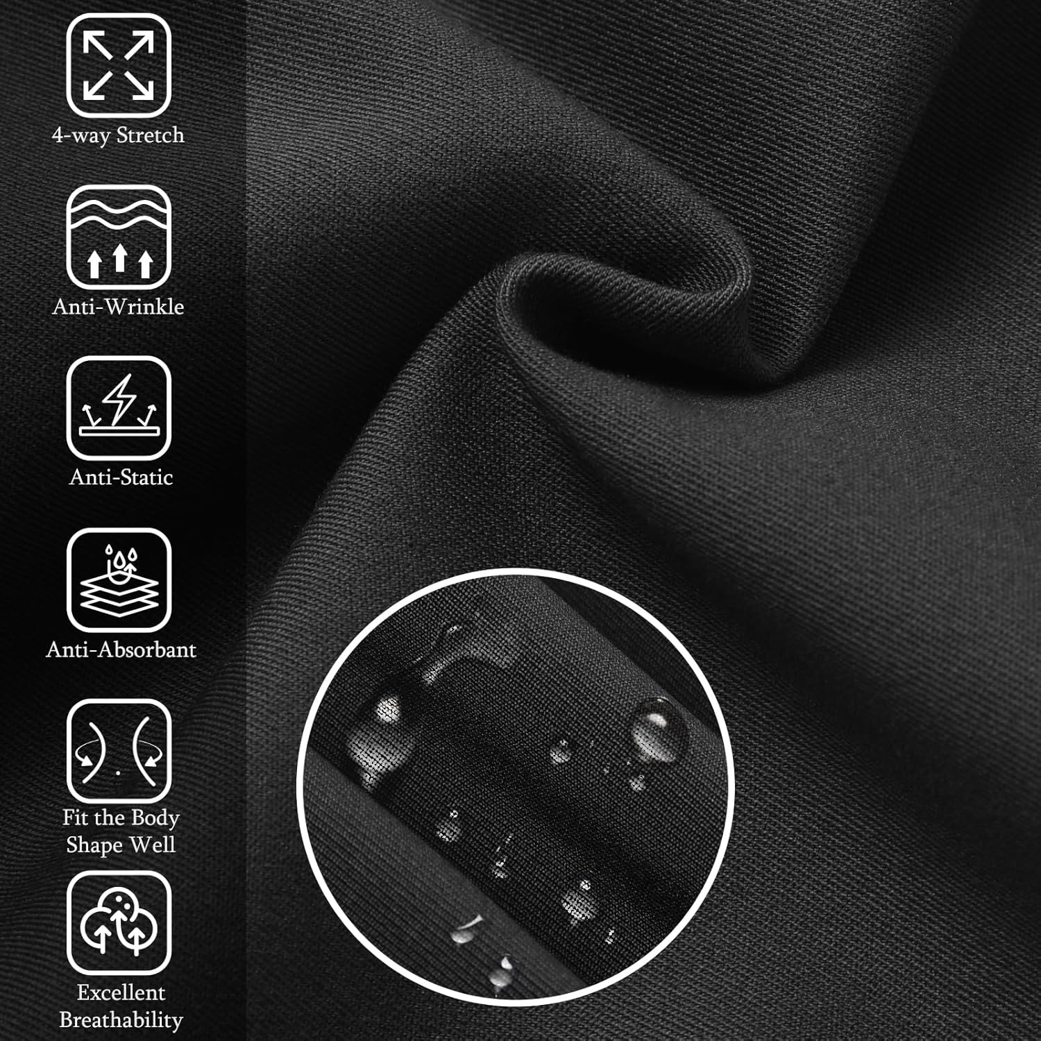 Straight Leg Scrub Pants for Women with 7 Pockets & Drawstring Women's Scrub Pants, Mid-Rise Straight Fit Cargo Pants - Image 4