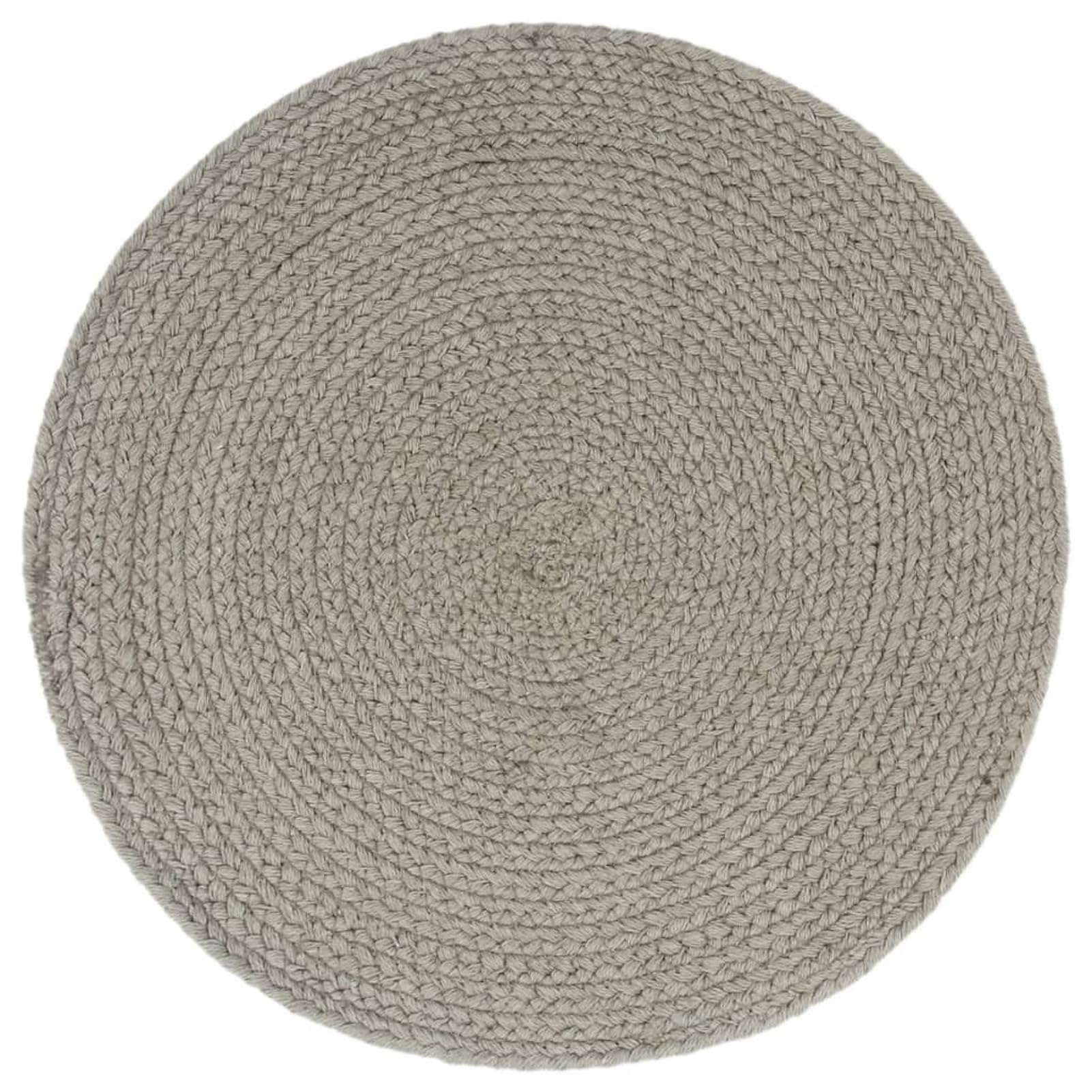 Mantel Individual 6 Unidades Liso Redondo algodón Gris 38 cm manteles Individuales Lavables salvamanteles Individuales Antimanchas