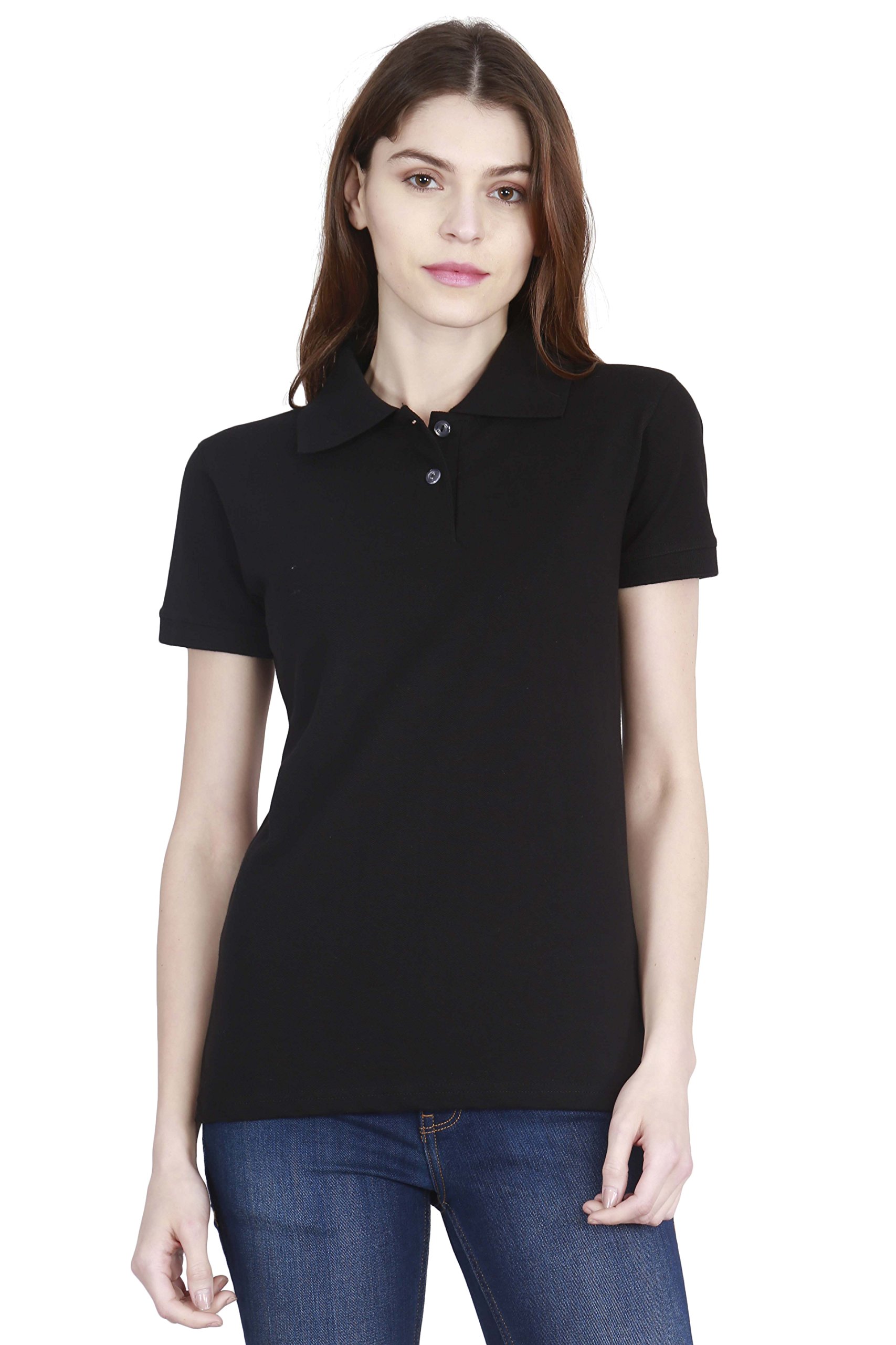 fleximaa Women's Cotton Plain Polo Neck Half Sleeve T-Shirt-picture-38