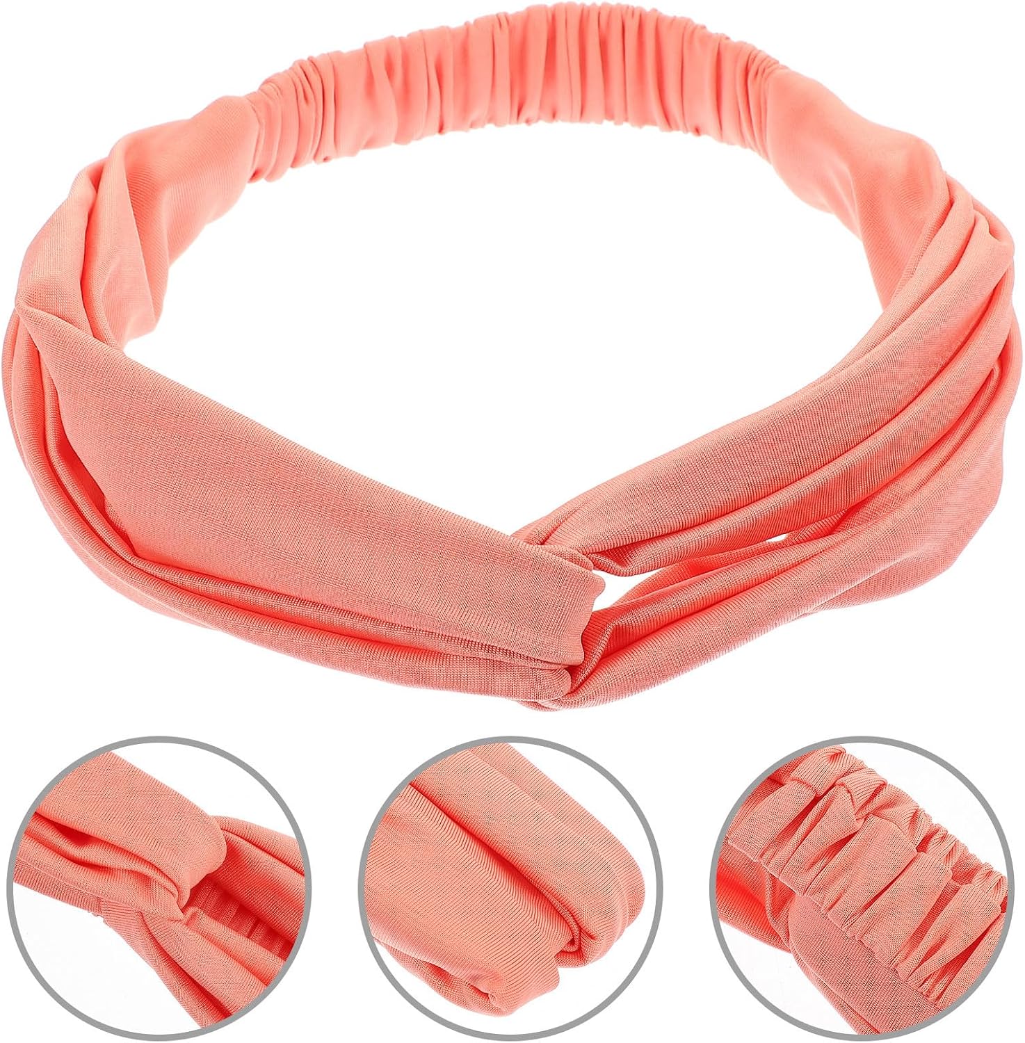 Cabilock Sports Sweat Band for Women – Comfortable Elastic Headband, Coral Accessory, Moisture-Wicking Workout Hair Band for Gym and Running