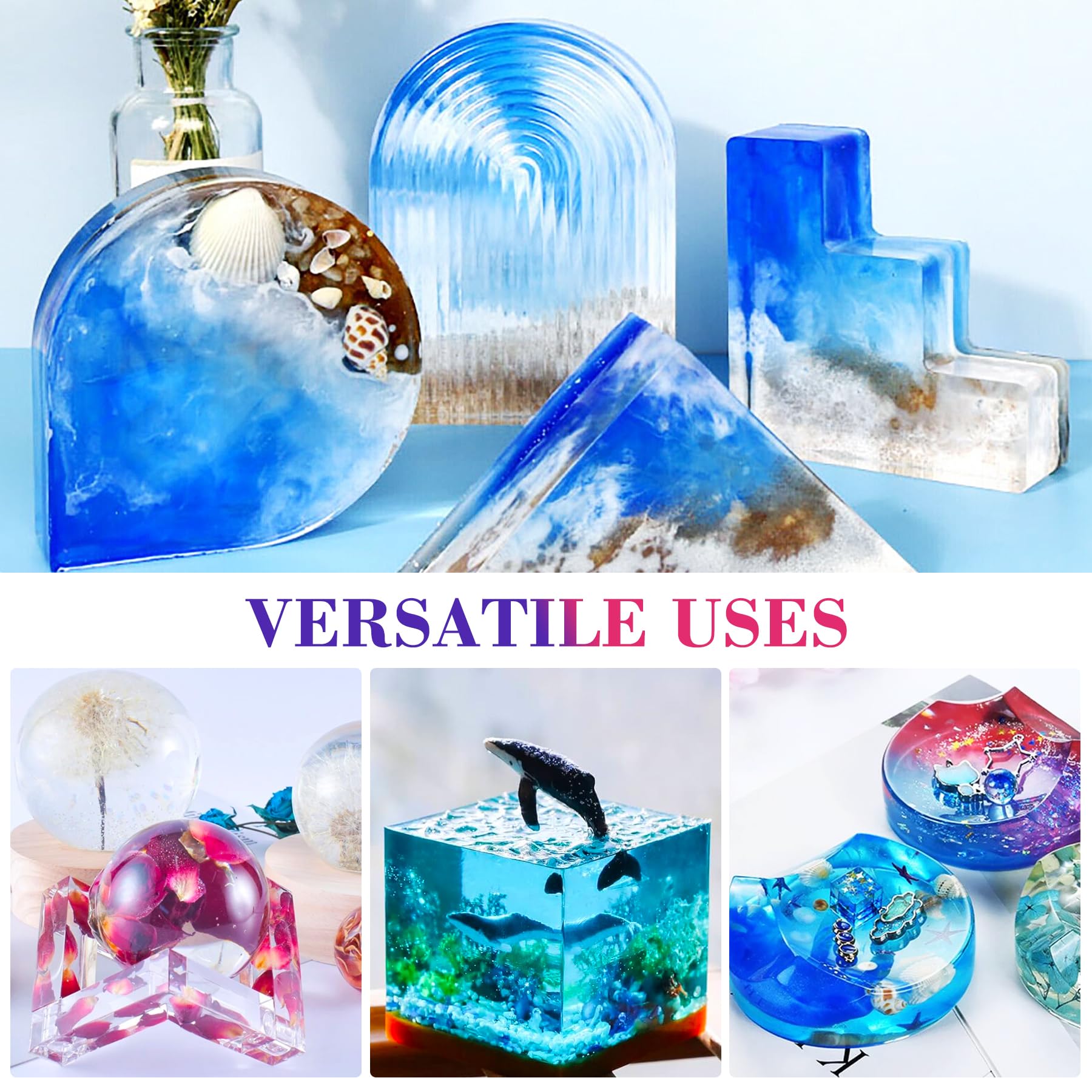 Resina epoxi de endurecimiento rápido, 4 horas de desmoldeo - Resina transparente de 100 oz con endurecedor, sin burbujas para posavasos, artesanía y revestimiento