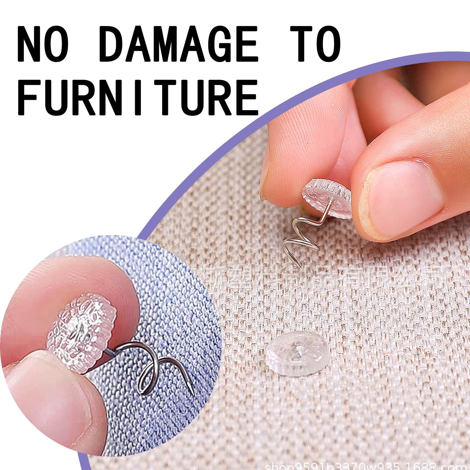 Puntine Per Tappezzeria Jieddey - 100 Pezzi, Plastica Trasparente, Per Fodere, Materassi, Auto - Foto 10