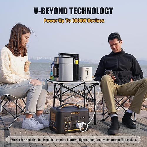 Miniatura 9 de VTOMAN Generador solar de 3096Wh con panel solar de 200 W y batería adicional, batería LiFePO4 de 1800 W (pico de 3600 W) estación de energía