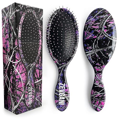 ZEVGANI MuddyGirl - Cepillo desenredante de cerdas ultrasuaves para mujeres y niños, cepillo desenredante para cabello grueso, rizado, fino, largo,