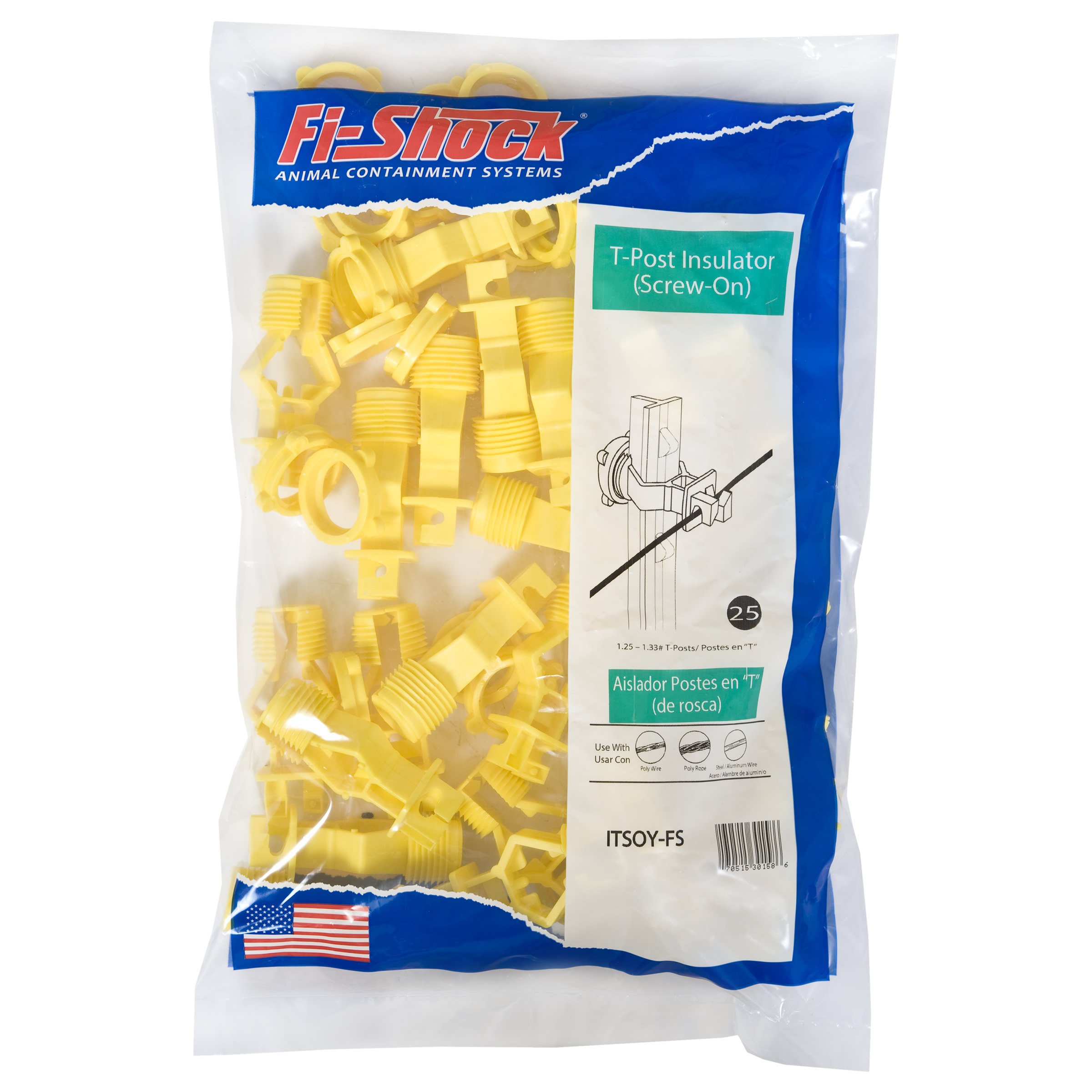 Amazon.com : Fi-Shock ITSOY-FS Screw-On T-Post Insulator