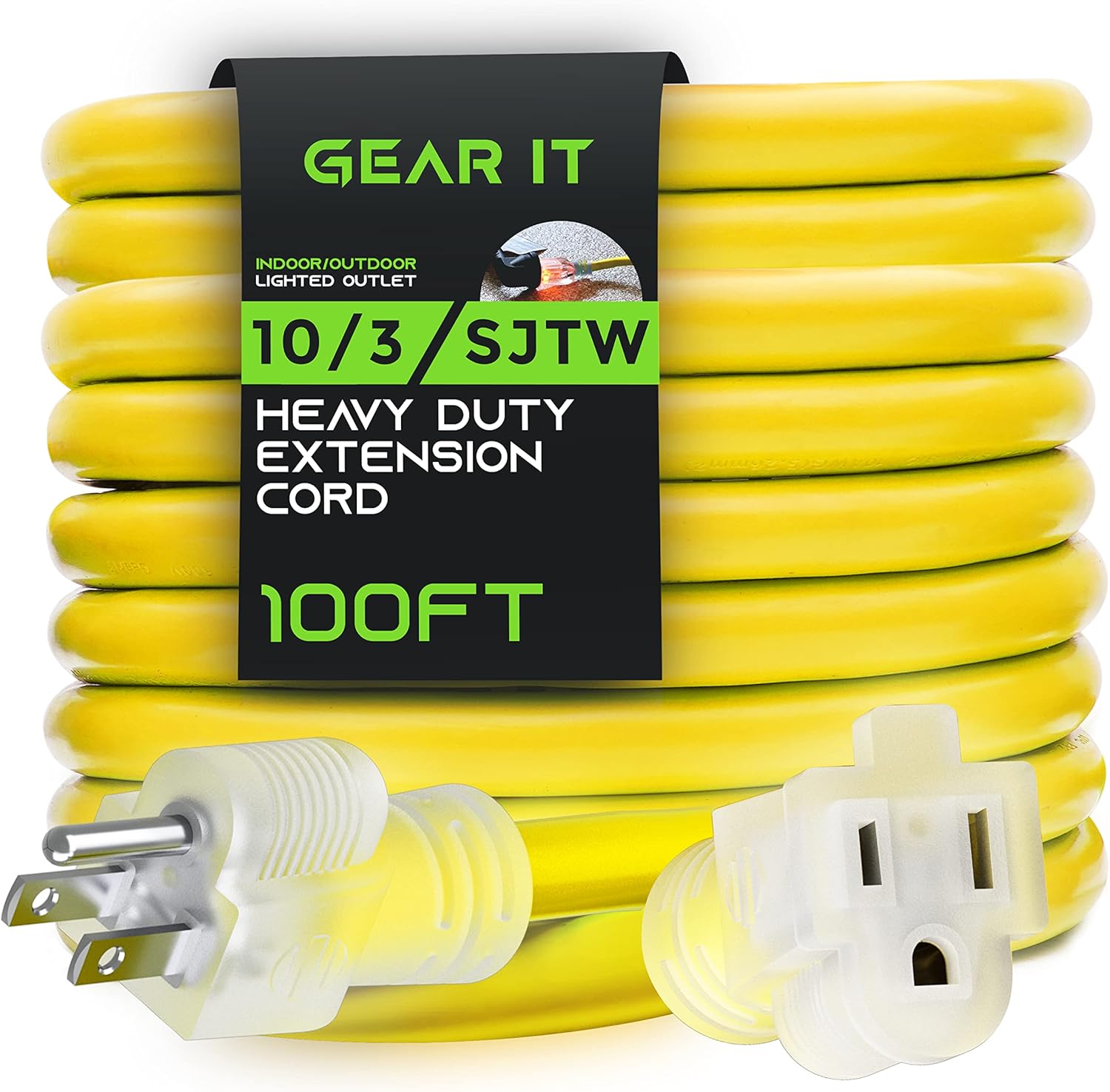 GearIT 10/3 Outdoor Extension Cord (100 Feet) 10 AWG Gauge