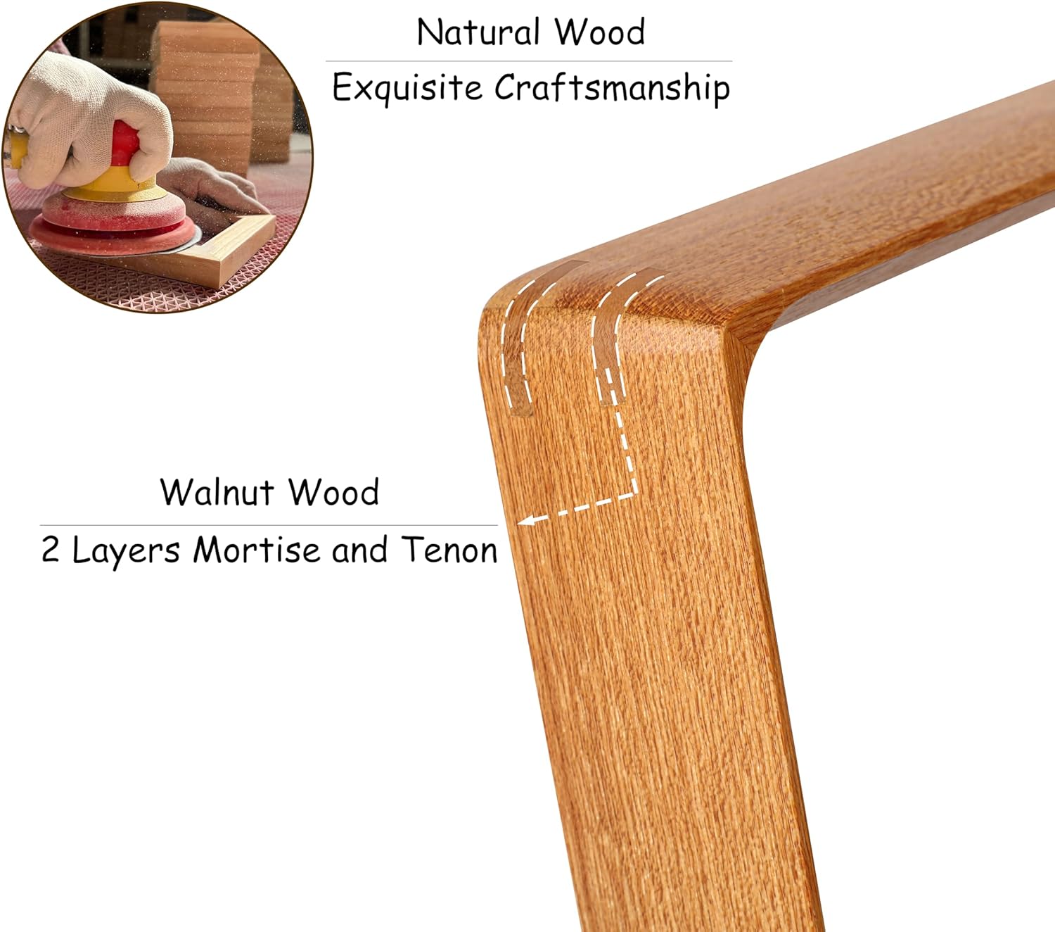 8x10 Picture Frame, Display Photos 5x7/6x8 with Mat or 8x10 without Mat, Made of Solid Natural Teak Wood with Real Glass Vertical Horizontal Standing for Desk Tabletop Wall Hanging Gallery - Image 4