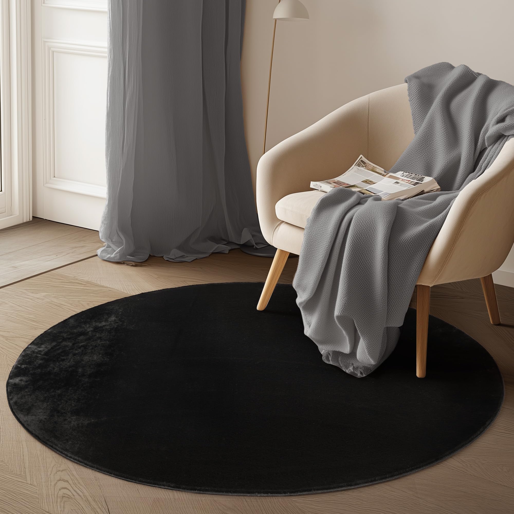 Carpetsale24 Teppich Kurzflor - Rechteckig, Rund & Läufer, waschbarer Rutschfester Teppich, weich, modernes einfarbiges Design für Wohnzimmer, Schlafzimmer, Küche & Kinderzimmer.
