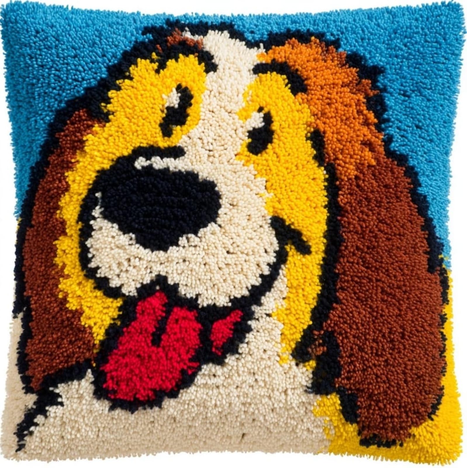 WallustrioaW Latch Hook Kits Pillow for Adults,Cute Cartoon Dog