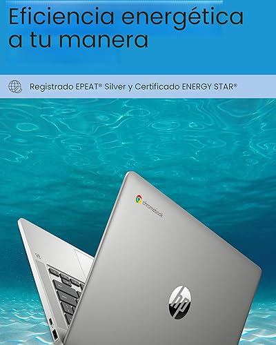 Miniatura 6 de HP Laptop Chromebook 14, Intel Celeron N4120, 4 GB de RAM, 64 GB eMMC, pantalla HD de 14 pulgadas, Chrome OS, diseño delgado, gráficos 4K, batería