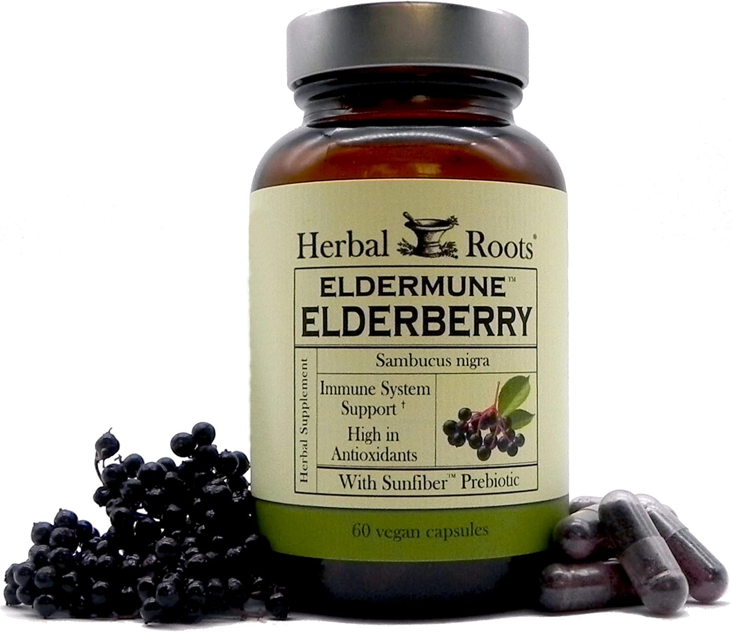 Herbal Roots Eldermune™ Elderberry - 65X Concentrated Immune Support - Made with Elderberries Sambucus Negras - Equivalent to 65,000mg of Fresh Elderberry per Serving : Health & Household