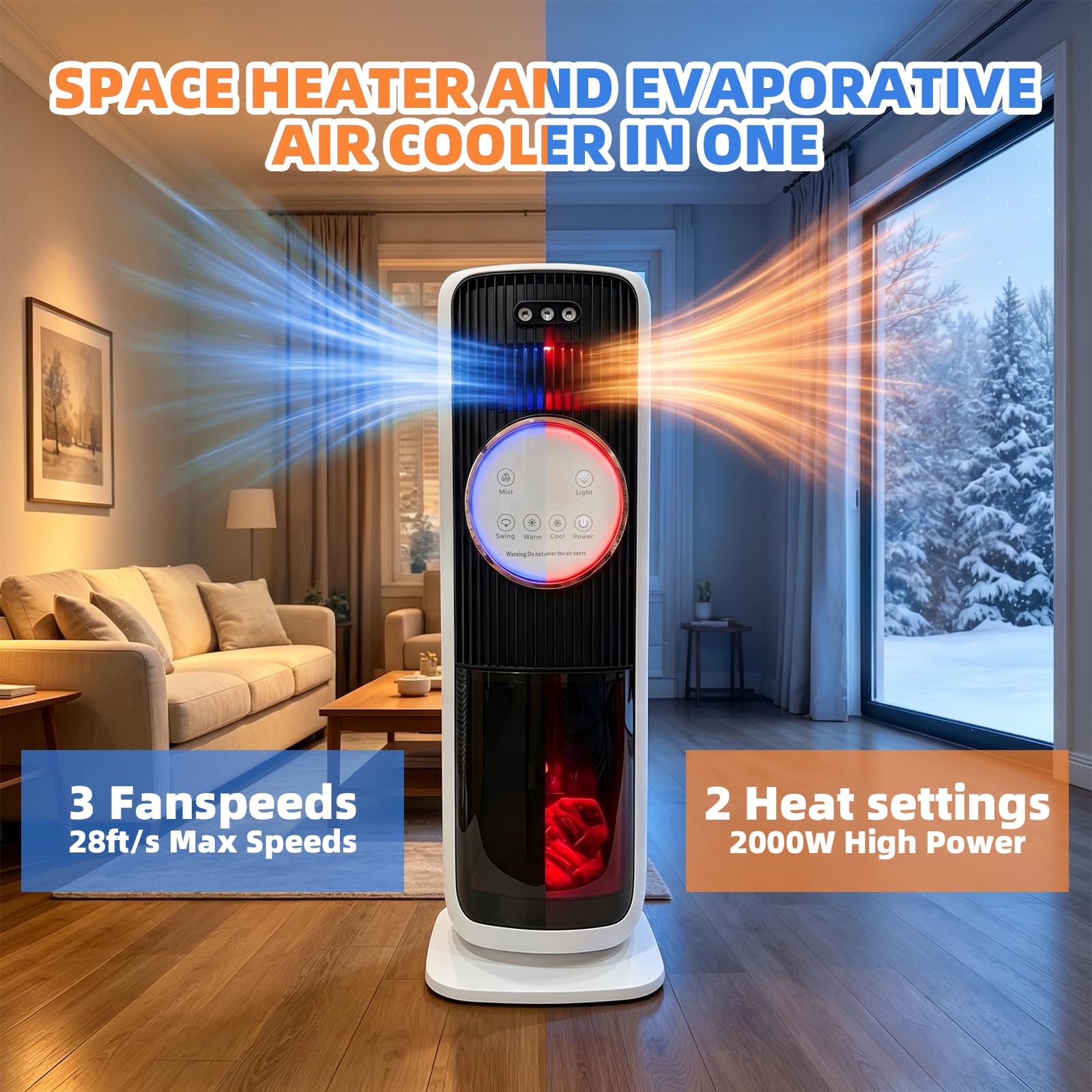 Luftkühler Mit Wasserkühlung 5-in-1heizlüfter ventilator verdunstungskühler