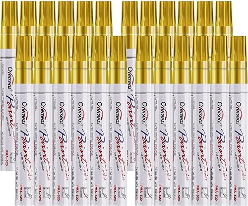 Miniatura 11 de Overseas Rotuladores de Pintura Roja Marcadores Permanentes 24 Piezas, Juego de Marcadores de Pintura a Base de Aceite, Secado Rápido, Impermeables,