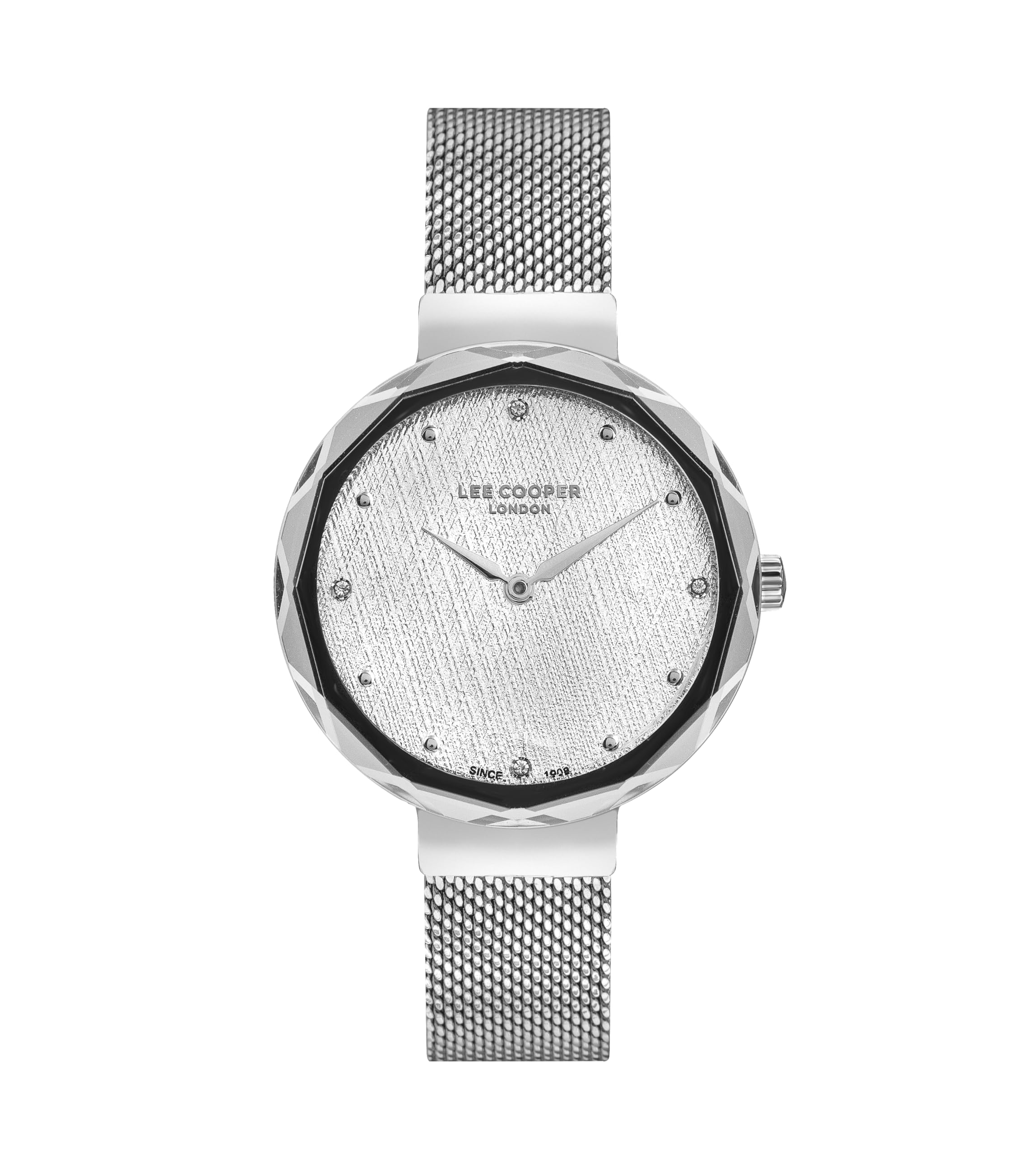 LEE COOPER Damski analogowy zegarek ze srebrną tarczą - LC07237.330, srebrny, bransoletka, Srebrny, bransoletka
