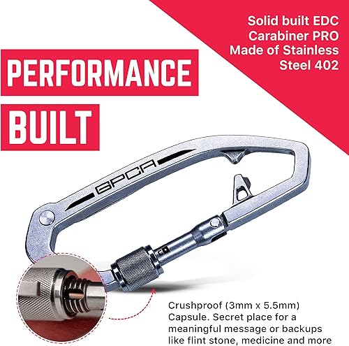 Miniatura 3 de GPCA Clip de mosquetón para llavero, organizador de llaves, llavero, soporte para llaves de automóvil, equipo EDC multiherramienta con abridor de