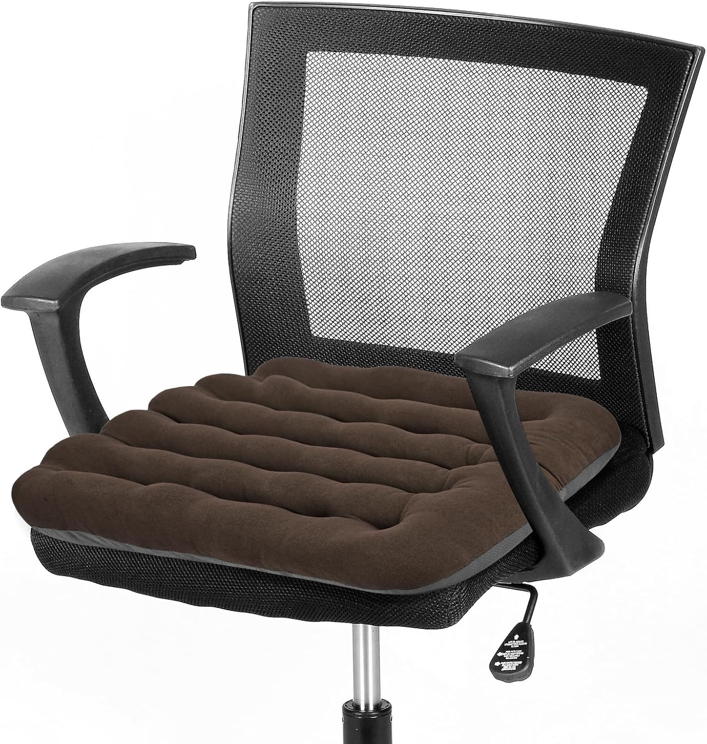 BUYUE Good Support Office Chair Cushion Padded, Soft Velvet Comfortable Non-Slip Seat Cushion for Computer Desk Kitchen Chair (1 Count, Black)