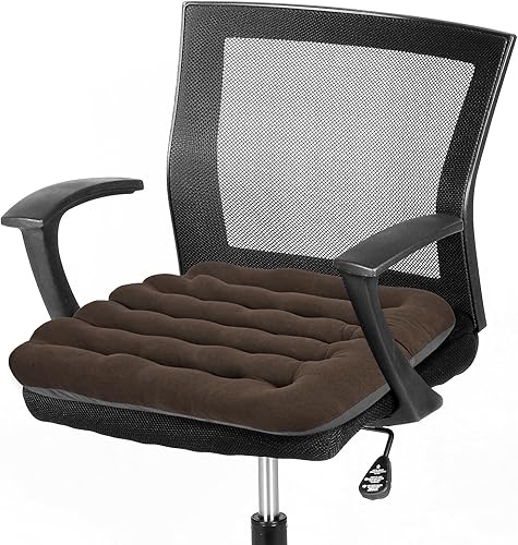 Miniatura 13 de BUYUE Good Support Cojín de Silla de Oficina Acolchado, Terciopelo Suave Cómodo Antideslizante Cojín de Asiento para Escritorio de Computadora Silla
