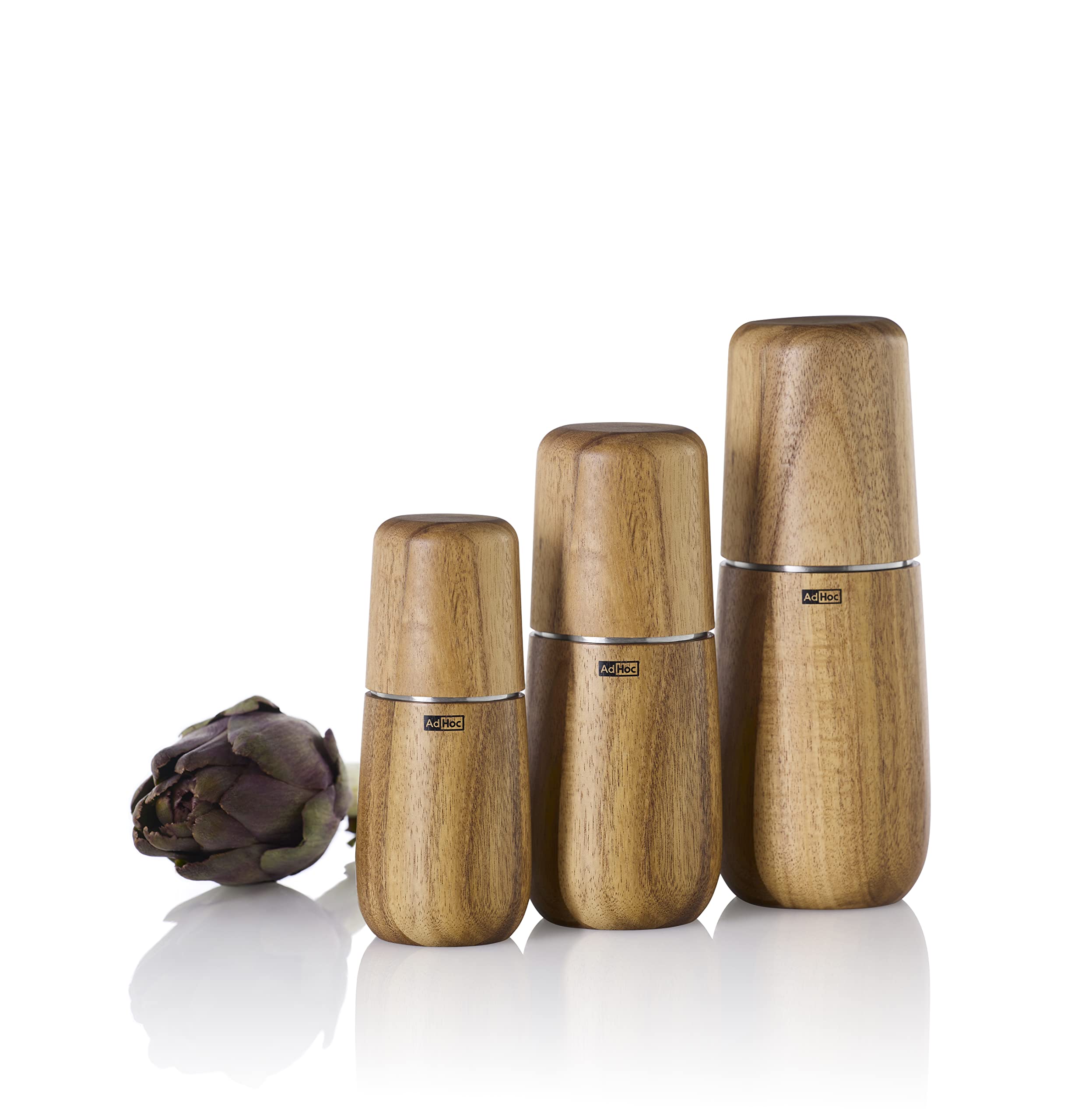 AdHoc MP721 - Molinillo de sal Yono, CeraCut®, cerámica, madera de acacia, acero inoxidable