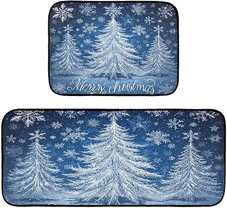 Amazon.com: Pfrewn Christmas Winter Kitchen Rug and Mat Set of 2 ...