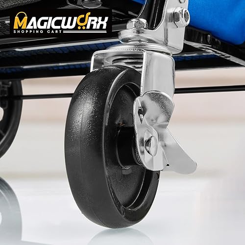 Miniatura 3 de Carrito de compras, carrito de compras plegable de 330 libras con forro impermeable, carrito de comestibles plegable con ruedas giratorias de 360