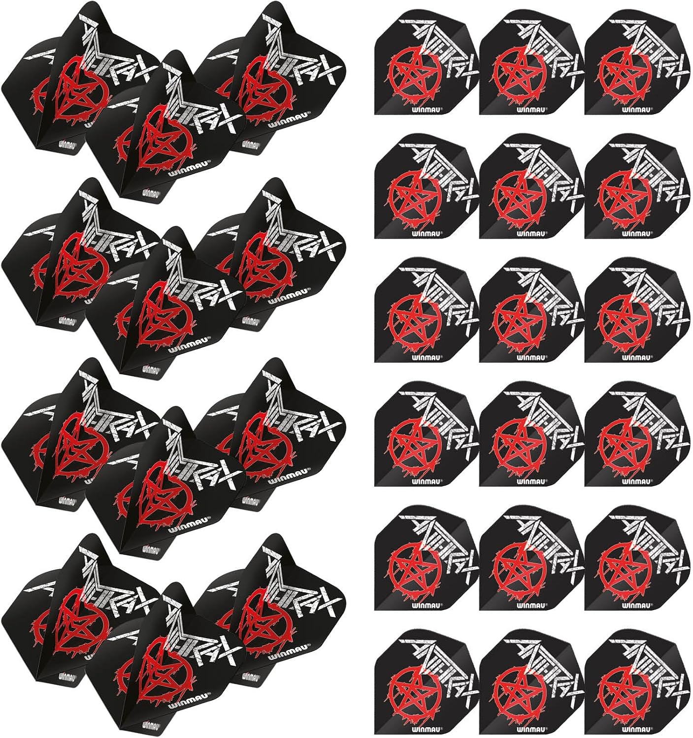 Winmau Rock Legends Anthrax Logo Dart Flights - 10 Sets per Pack (30 Dart Flights in Total)