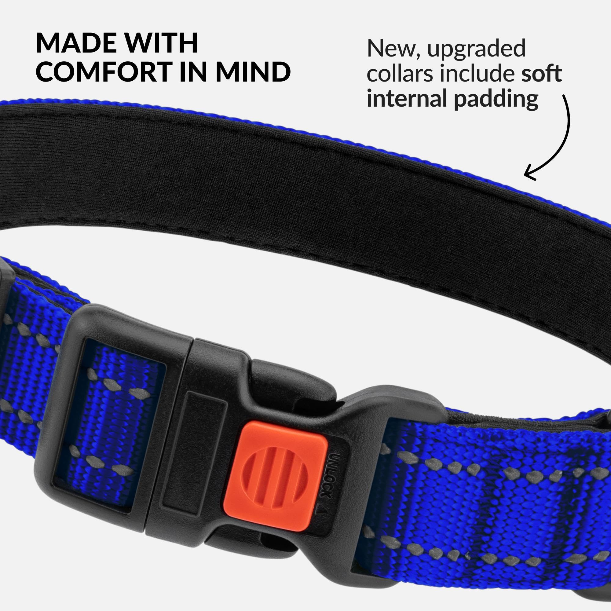 CollarDirect Reflektierendes Hundehalsband – Nylon, Wasserfest, Mit Schnellverschluss – Für Kleine Bis Große Hunde