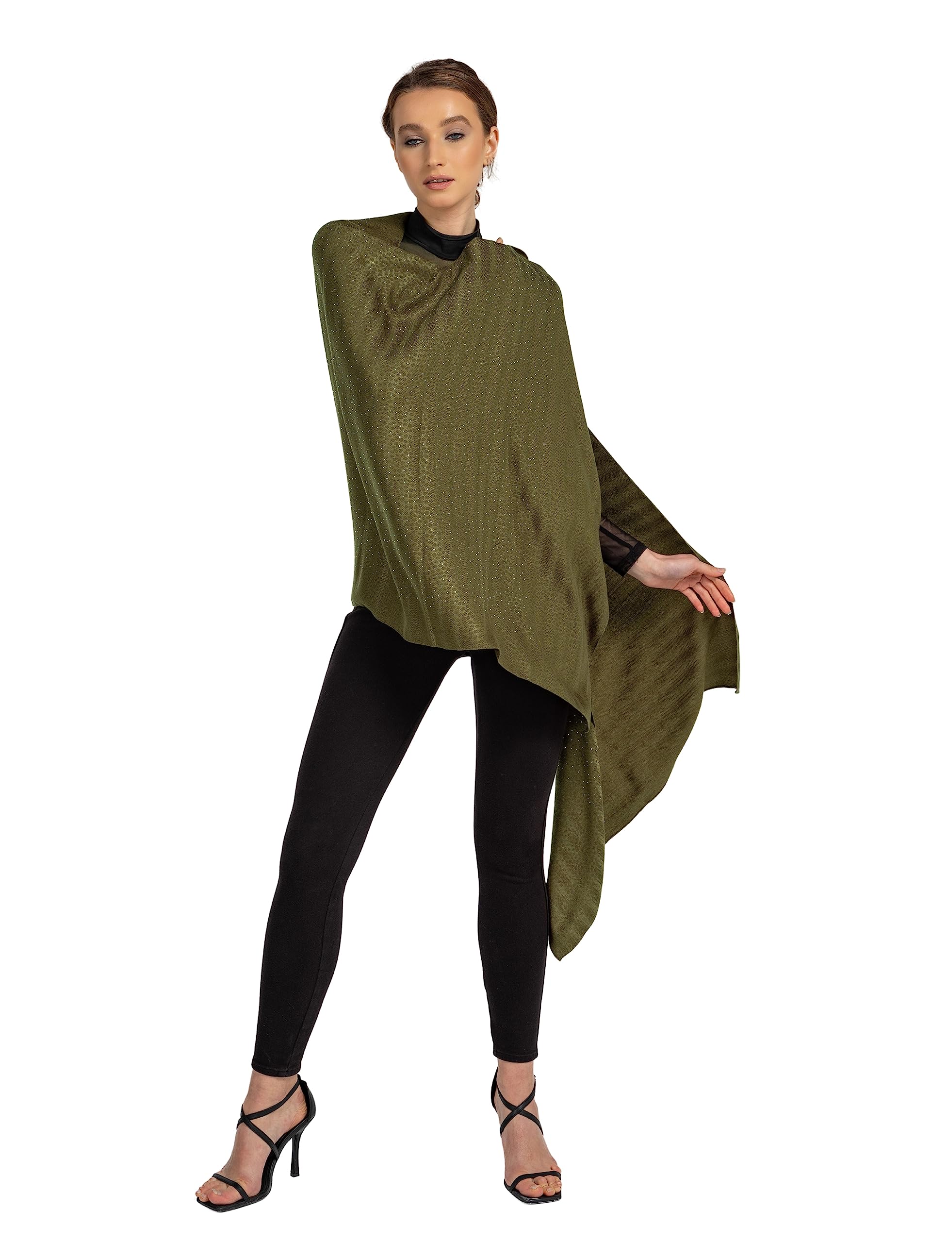 Envy Us BoutiqueEnvy Us Elegant Crystal Shawl, Scarf and Wraps for Evening Dresses, Cashmere-Blend Pashmina, Head Scarf, Hijab