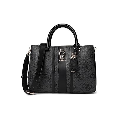 GUESS Erenia Girlfriend Satchel Satchel Handbags Coal Logo, Polyester